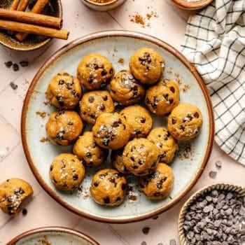 pumpkin protein balls on plate