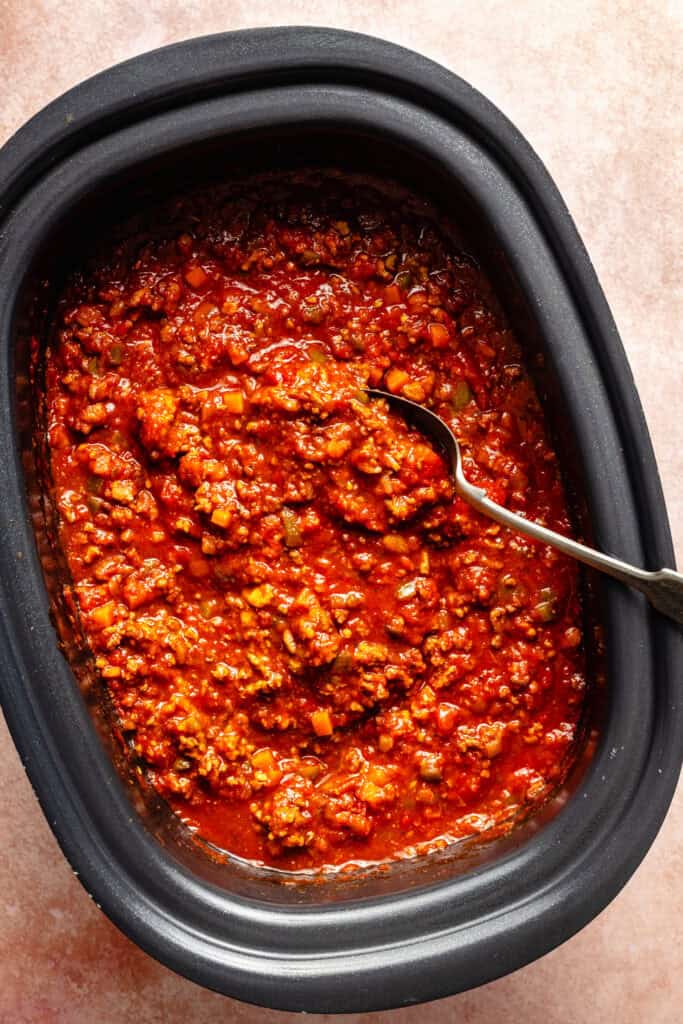 spaghetti sauce in slow cooker