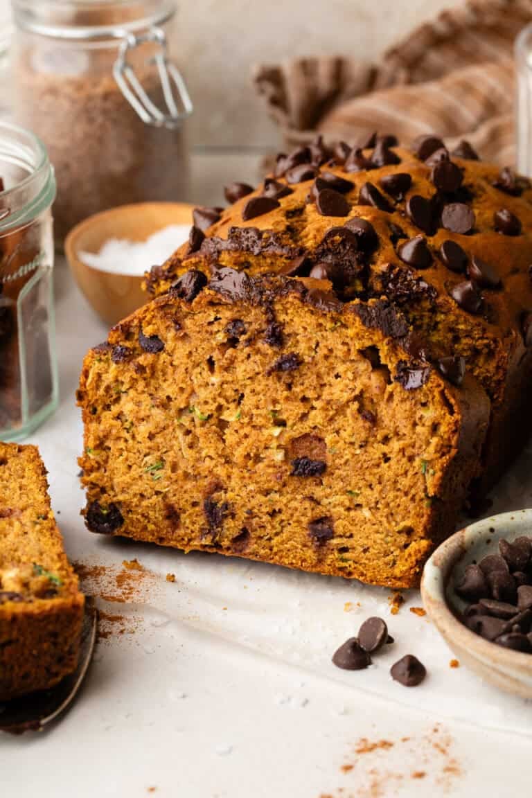 slices of pumpkin zucchini bread