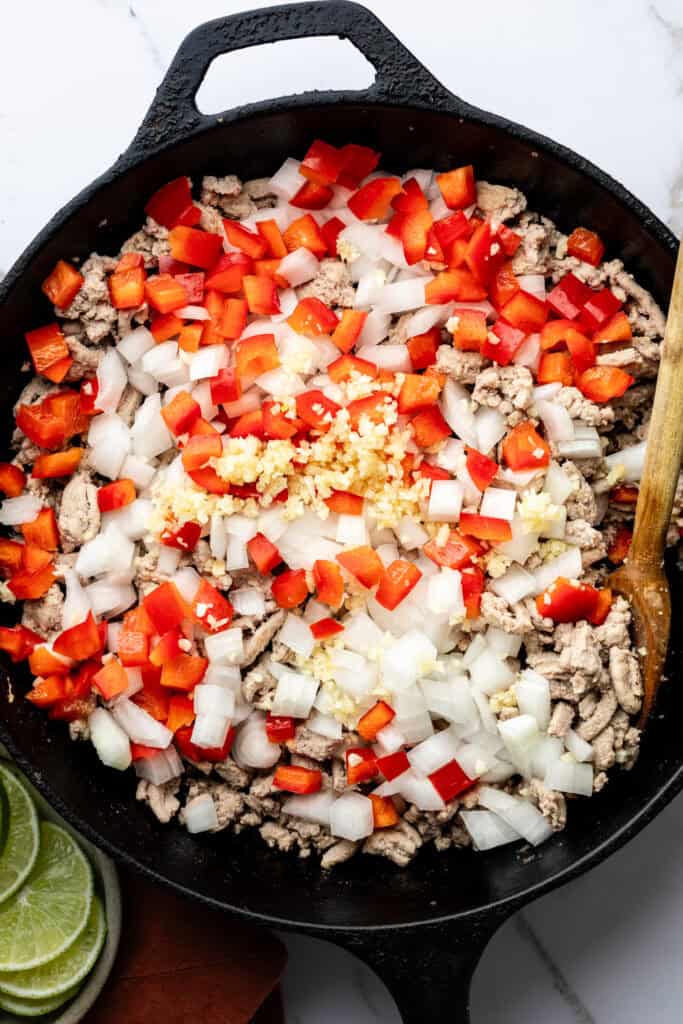 veggies sautéed in pan