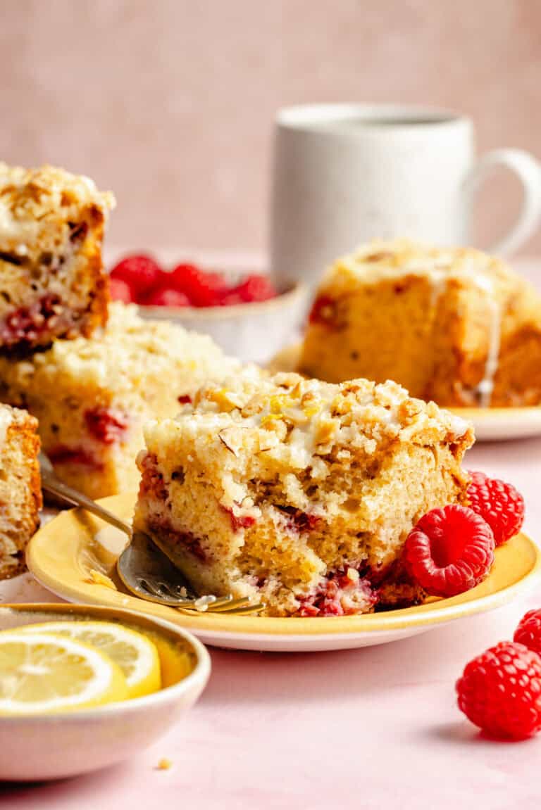 Lemon Raspberry Coffee Cake with Delicious Lemon Icing