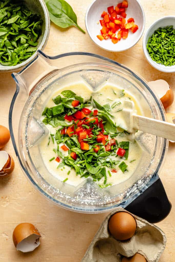 egg mixture in blender