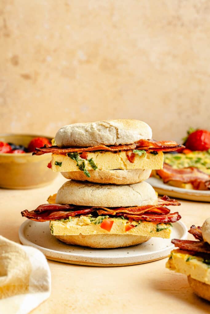 sheet pan eggs in sandwich