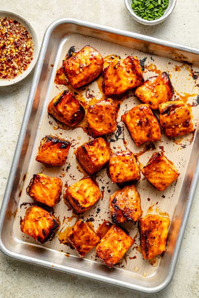 salmon on sheet pan
