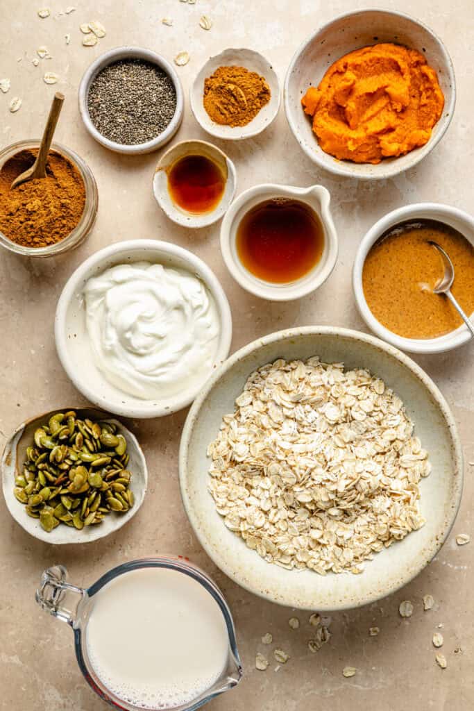 pumpkin overnight oats ingredients