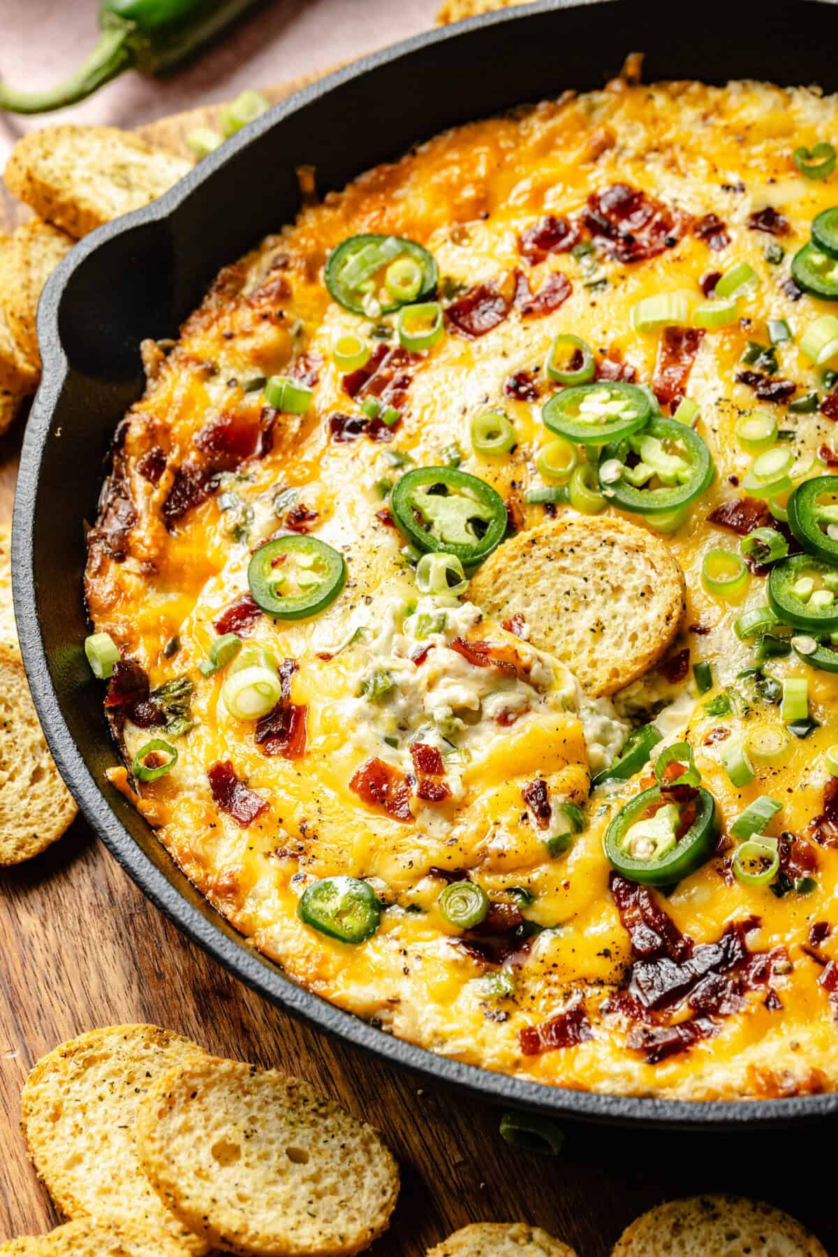 jalapeño popper dip with crostini