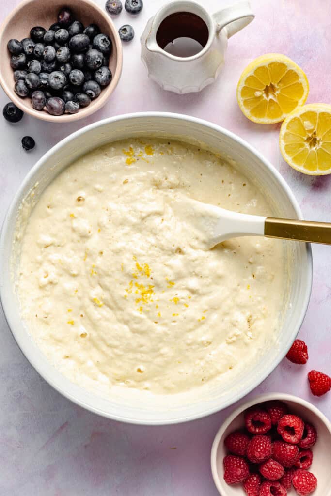 pancake batter with lemon zest
