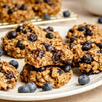 blueberry breakfast cookies on a plate