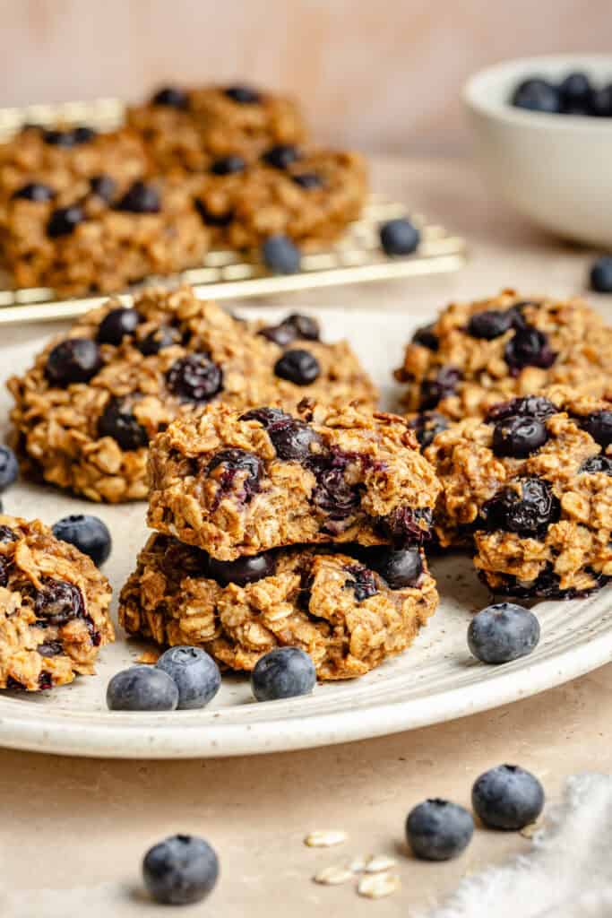 blueberry breakfast cookies on a plate
