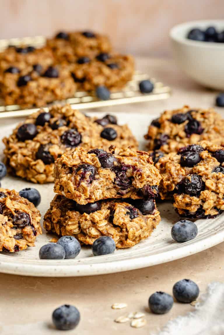 blueberry breakfast cookies on a plate