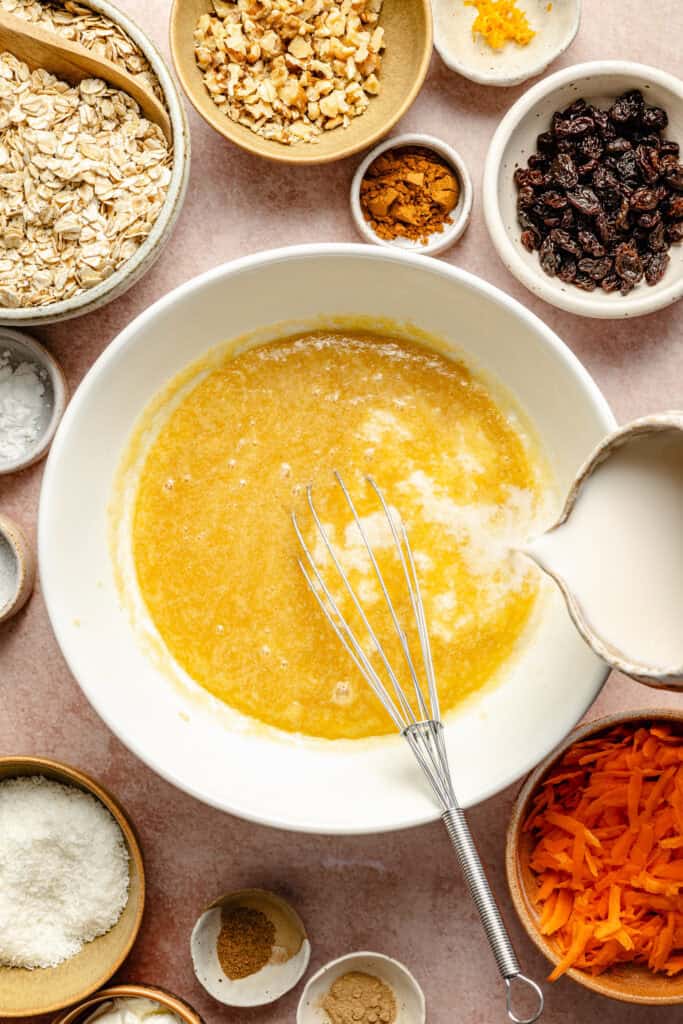 wet ingredients in bowl