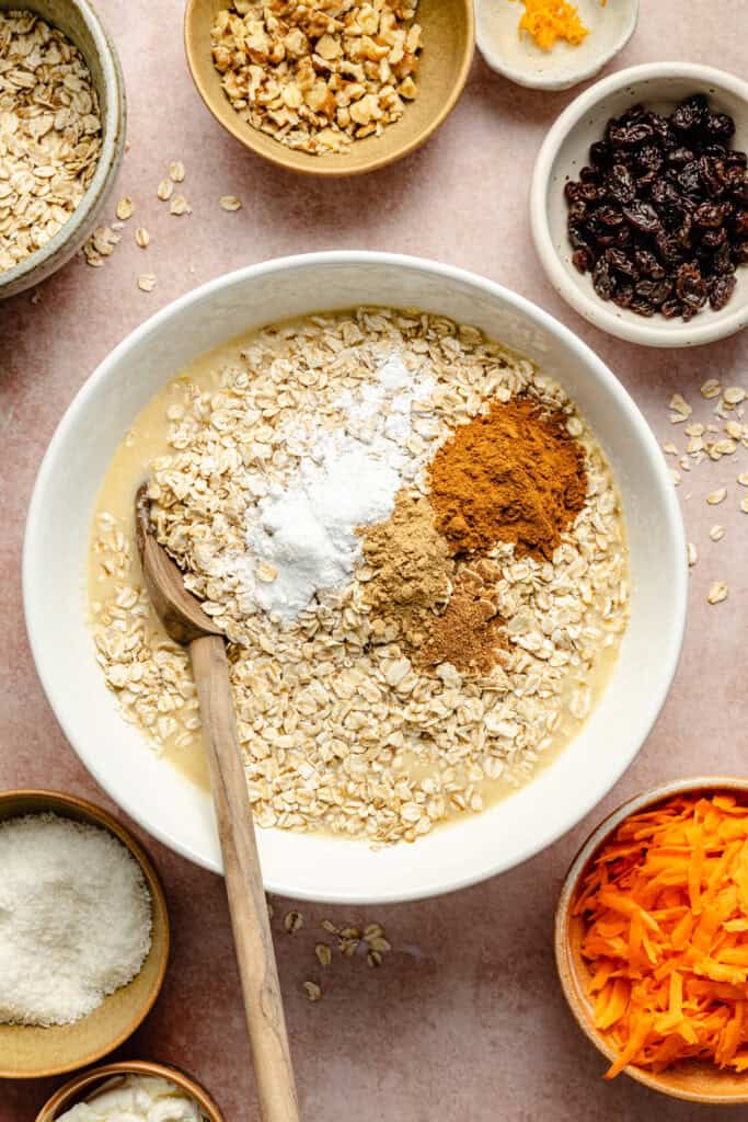 dry ingredients in mixing bowl