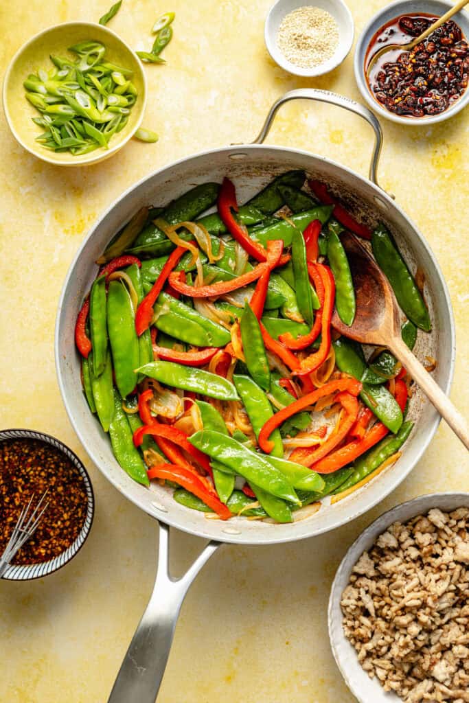 veggies in skillet