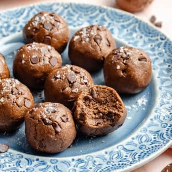 protein brownie bites on plate