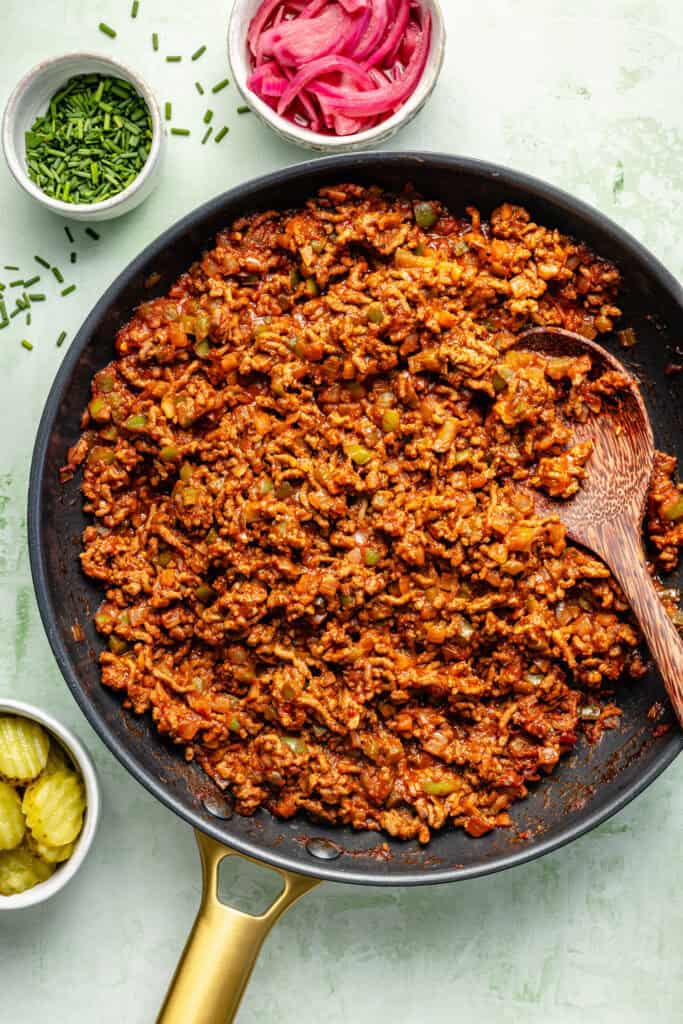 sloppy joe mixture in skillet