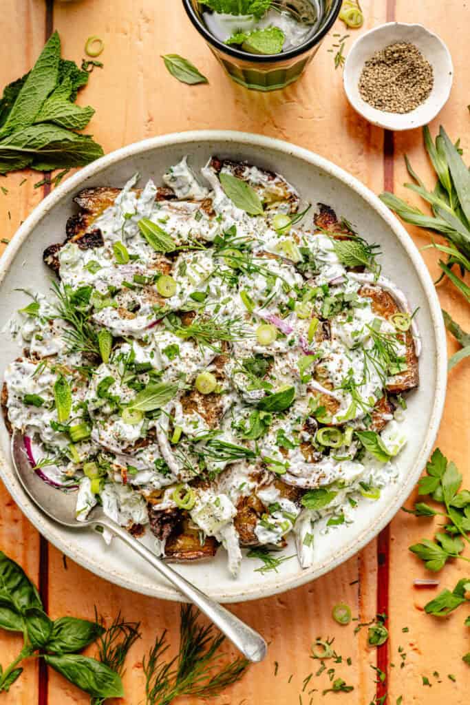 potato salad in serving bowl