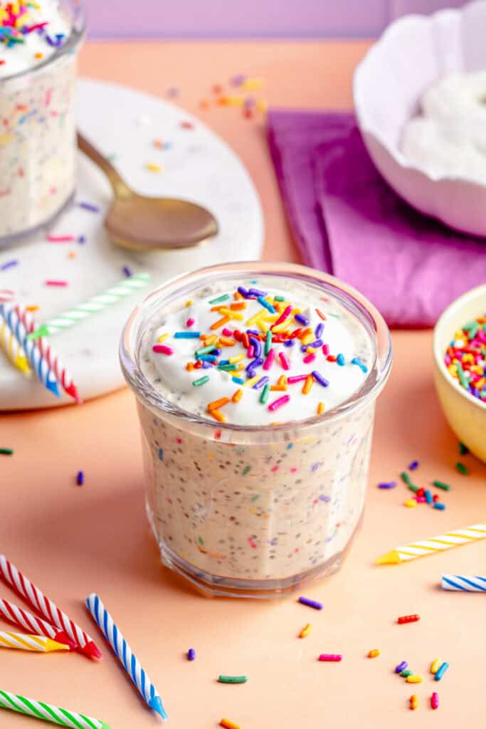 overnight oats ingredients in jar