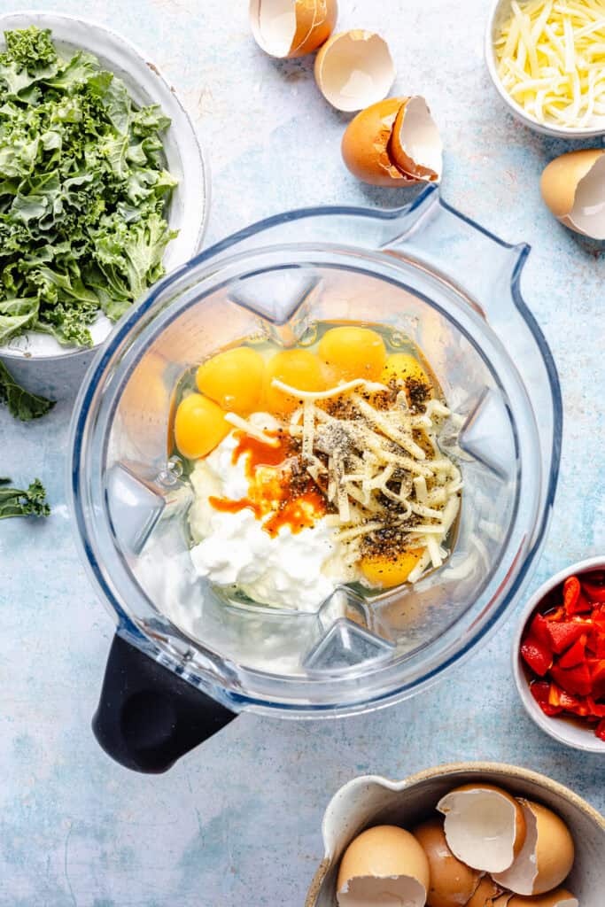 egg bite ingredients in blender
