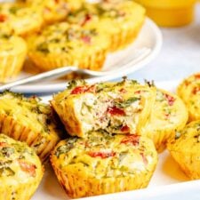 Roasted Red Pepper Egg Bites with Kale