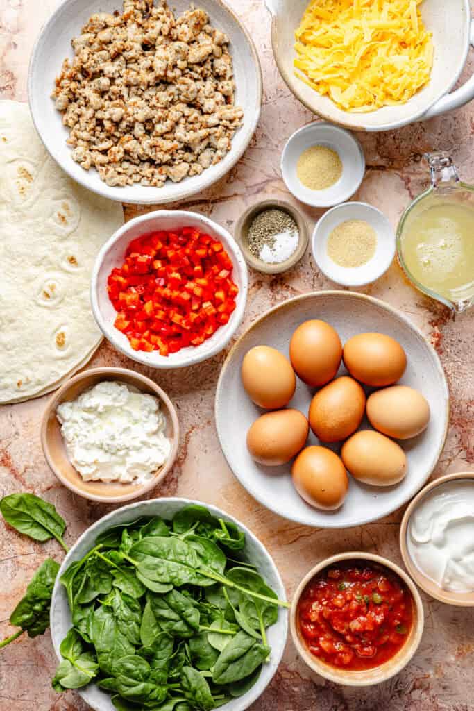 sheet pan breakfast burrito ingredients