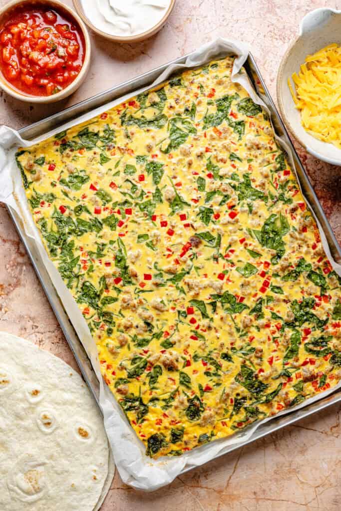 sheet pan eggs in sheet pan